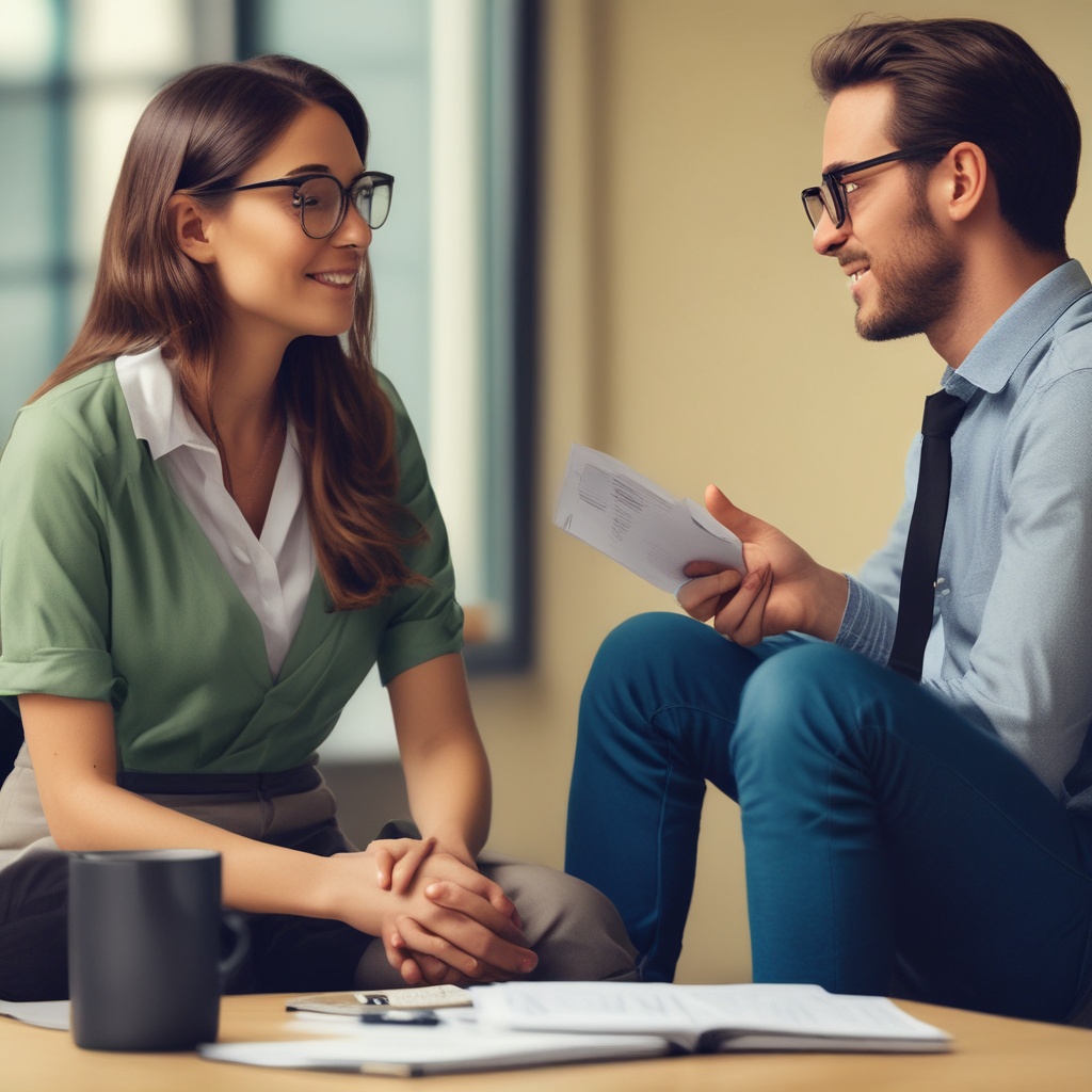 People discussing loan options